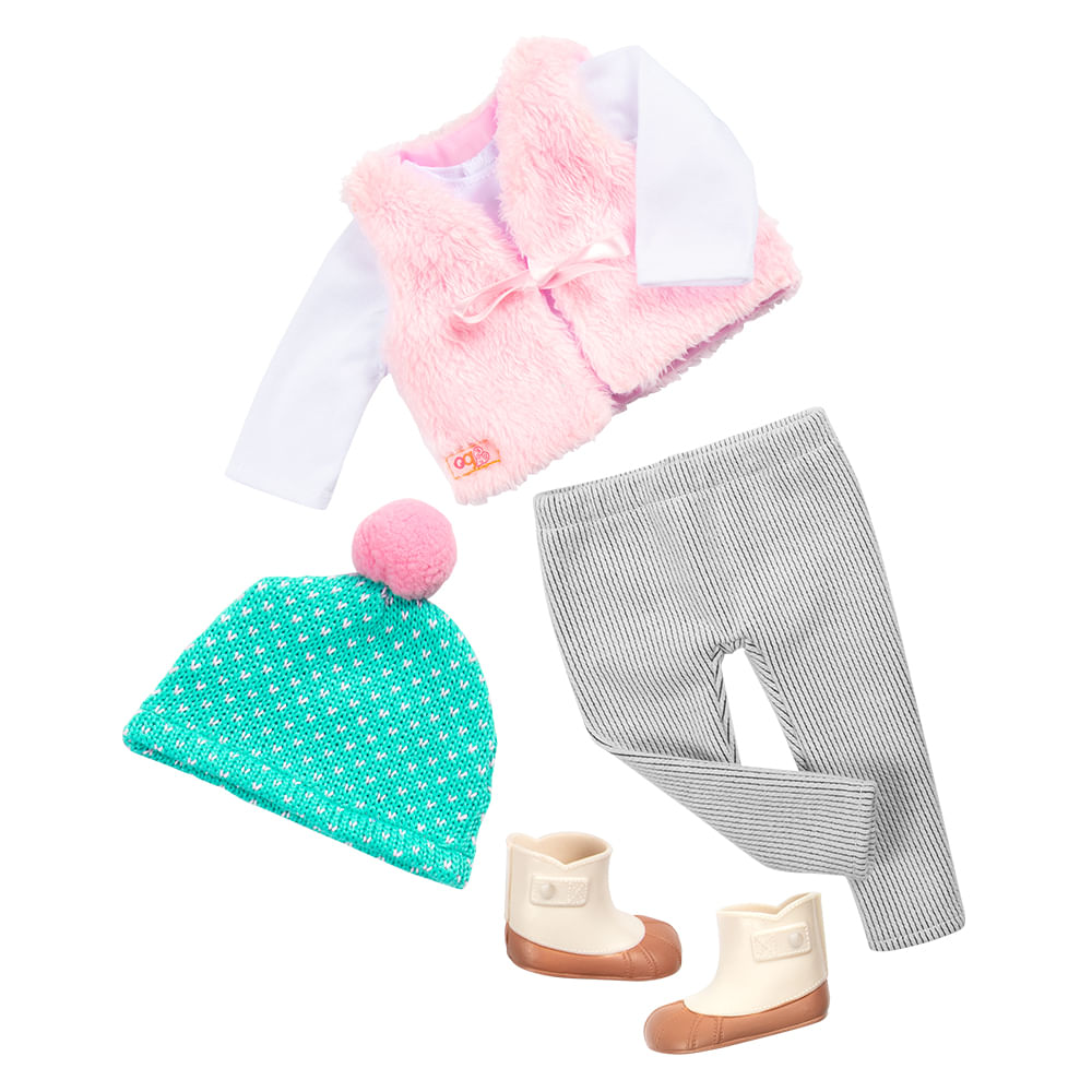 Roupa de Frio com Colete de Pele e Touca - Our Generation