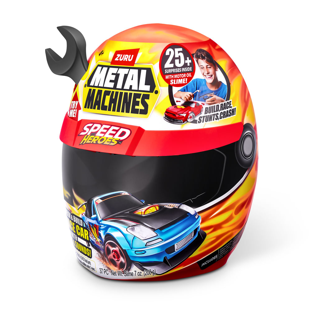 Capacete Surpresa Metal Machiness Speed Hero 20 Peças Preto - Imagem 9