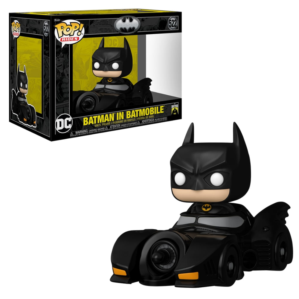 Boneco Funko Pop! Rides Deluxe DC Comics - Batman 85 Anos - Batman no Batmóvel (1989)