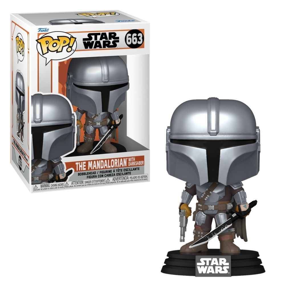 Boneco Funko Pop! Star Wars - Mandaloriano com Darksaber