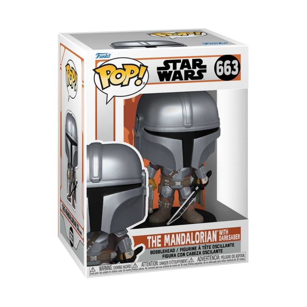 Boneco Funko Pop! Star Wars - Mandaloriano com Darksaber - Imagem 3