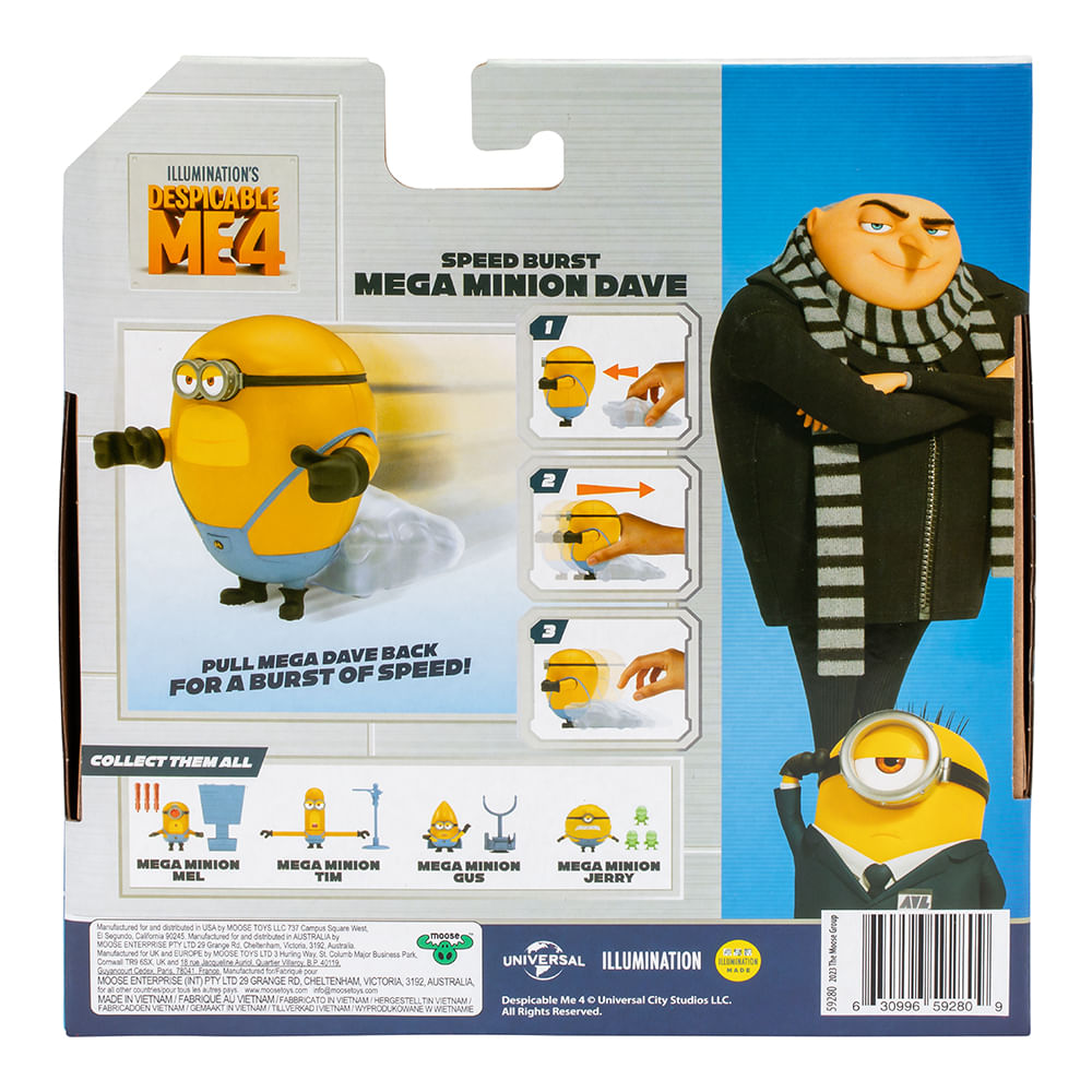 Boneco Colecionável 10cm Meu Malvado Favorito 4 - Mega Minion Dave - Imagem 6