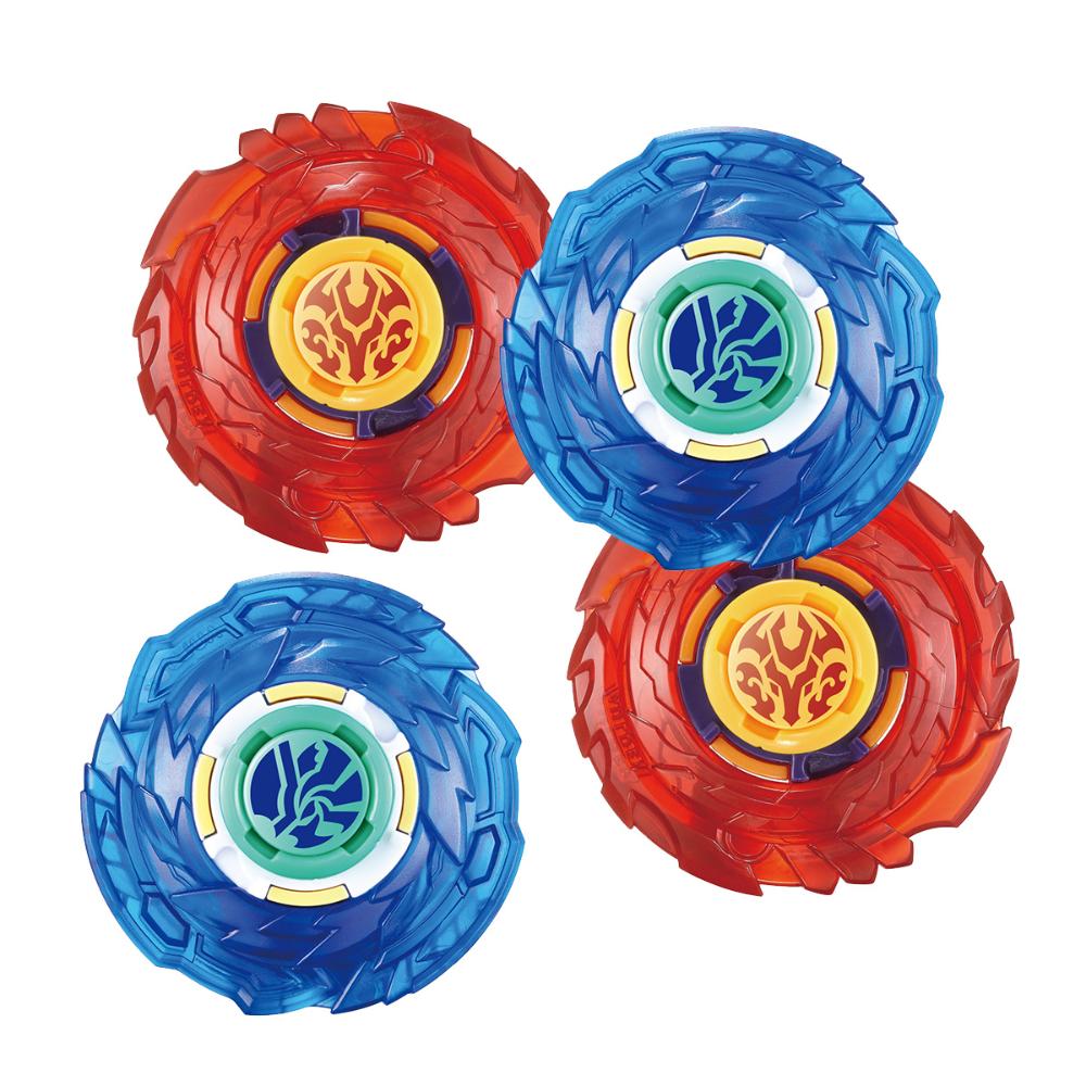 Kit 4 Piões de Batalha Infinity Nado Plastic Series - Azul + Vermelho - Imagem 4