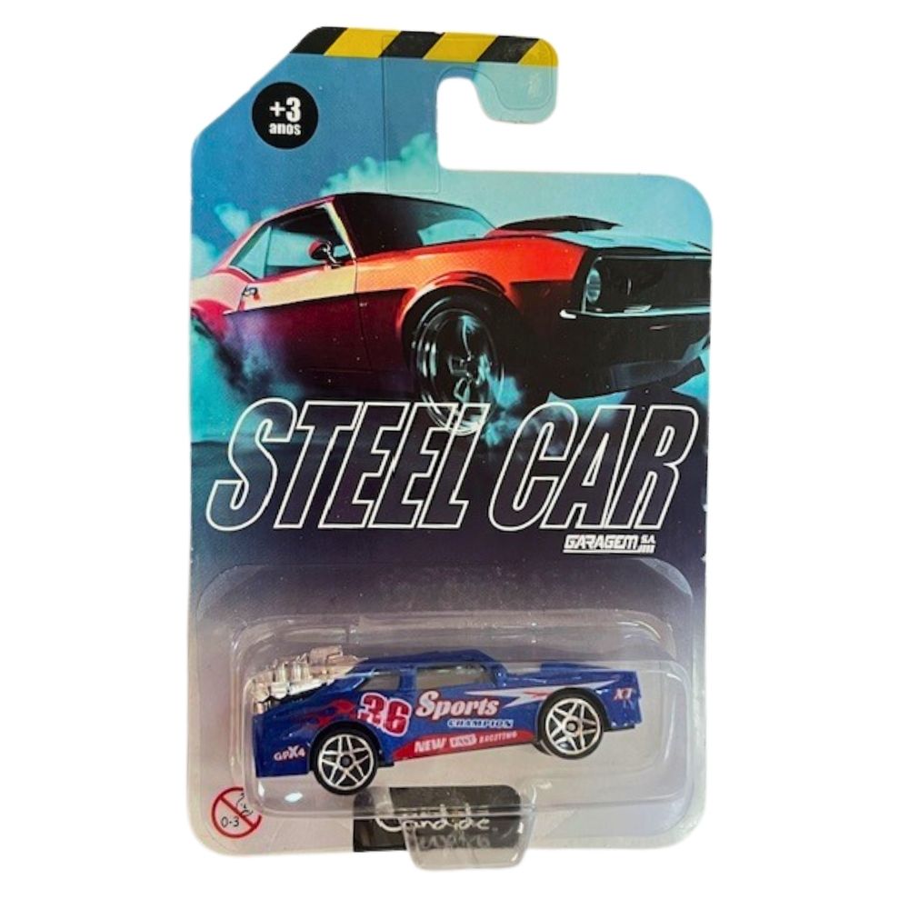 Mini Carrinho Die Cast Garagem S.A. - Corrida Azul - Imagem 3