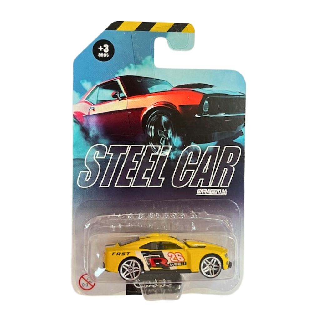 Mini Carrinho Die Cast Garagem S.A. - Corrida Amarelo - Imagem 4