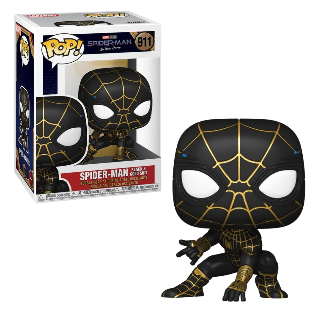 Boneco Funko Pop! Marvel Homem-Aranha no Traje Preto e Dourado
