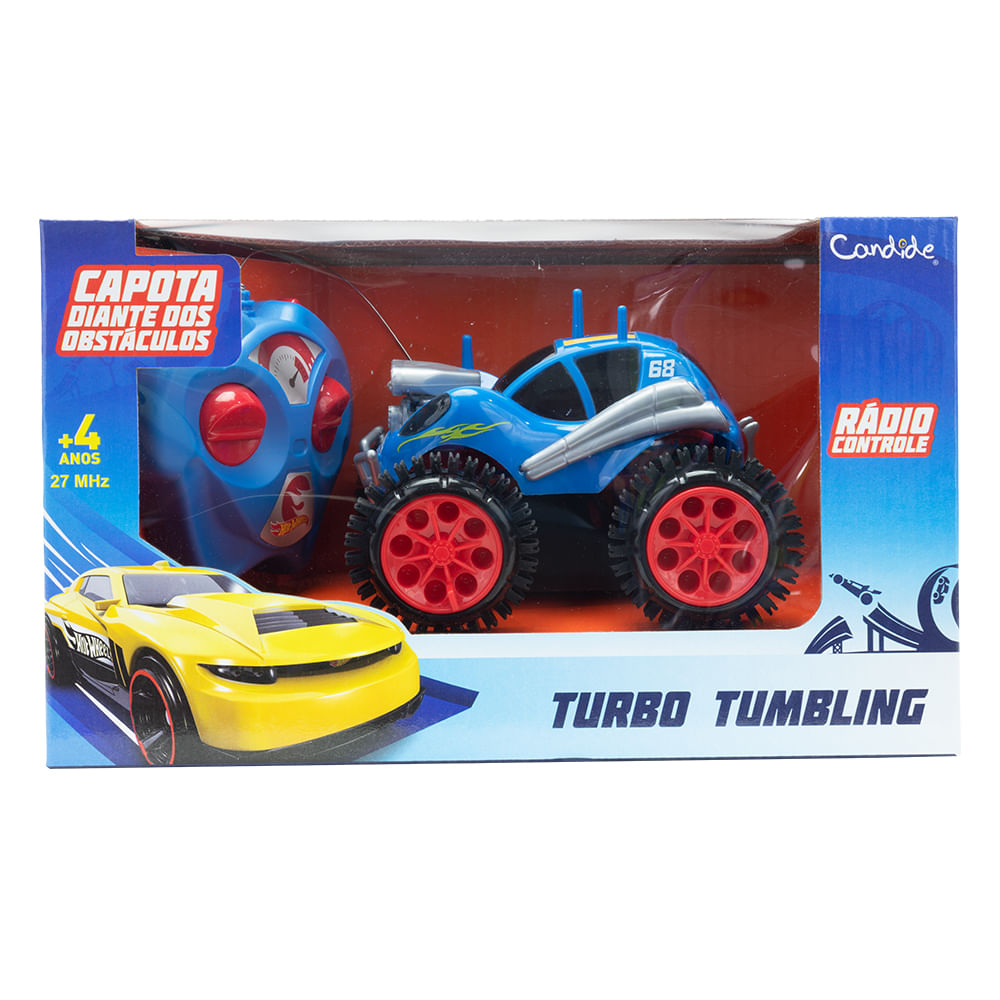 Carrinho de Controle Remoto Hot Wheels Turbo Tumbling - Azul - Imagem 4