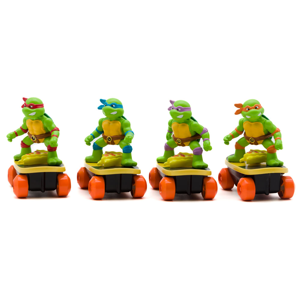 Carrinho de Corda Tartarugas Ninja Switch Kick Skaters - Leonardo - Imagem 4