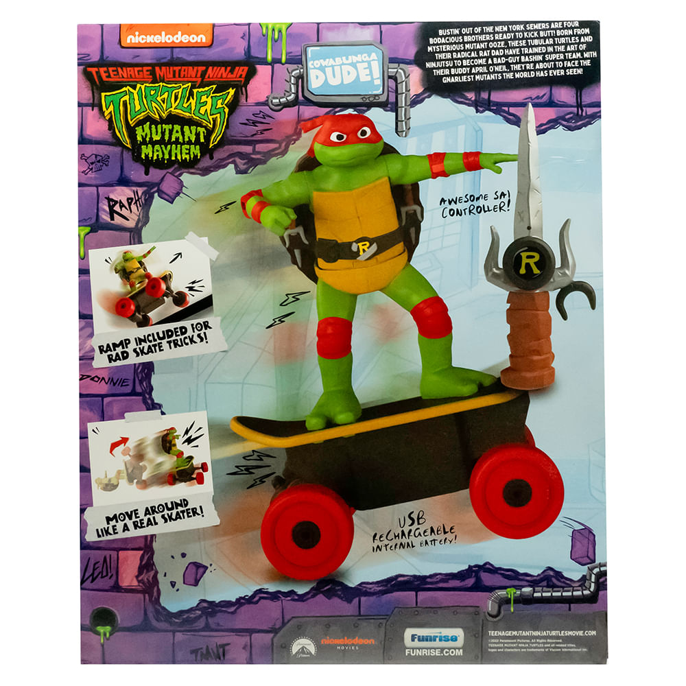 Skate de Controle Remoto 7 funções Tartarugas Ninja Cowabunga Raph - Imagem 7