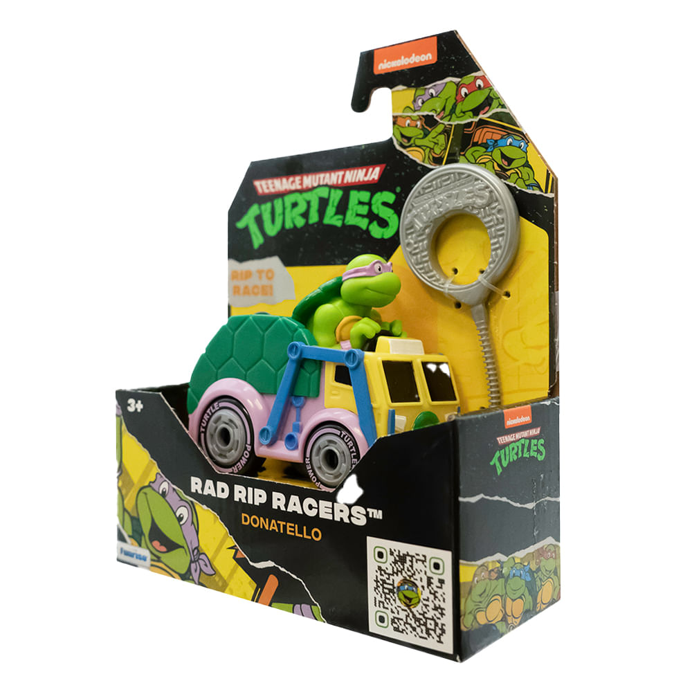 Carrinho de Corda Tartarugas Ninja Rad Rip Racers - Donatello