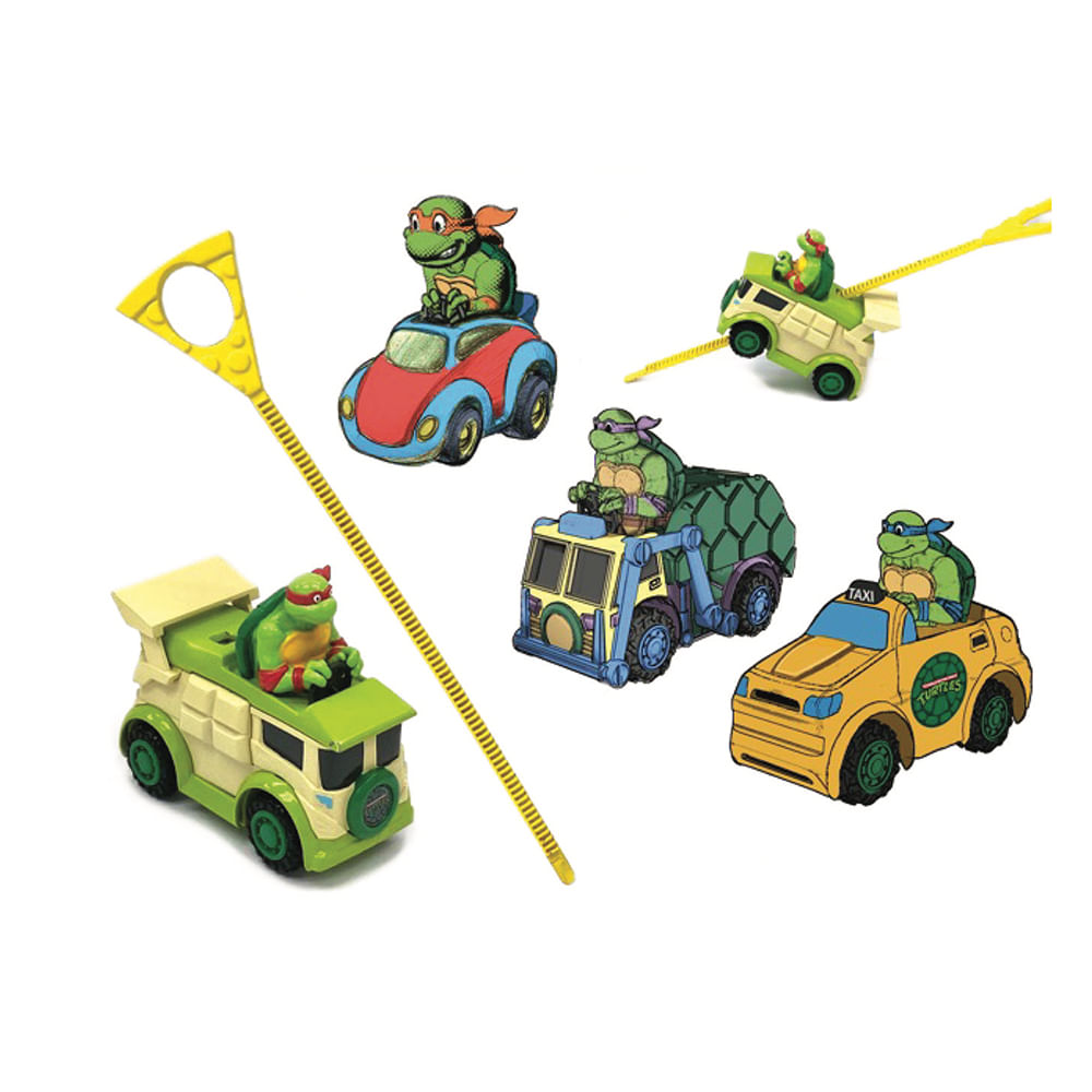 Carrinho de Corda Tartarugas Ninja Rad Rip Racers - Leonardo - Imagem 3