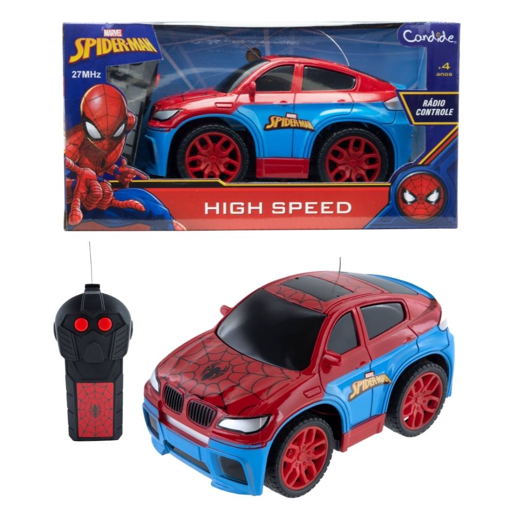 Carrinho de Controle Remoto Homem-Aranha High Speed - Vermelho