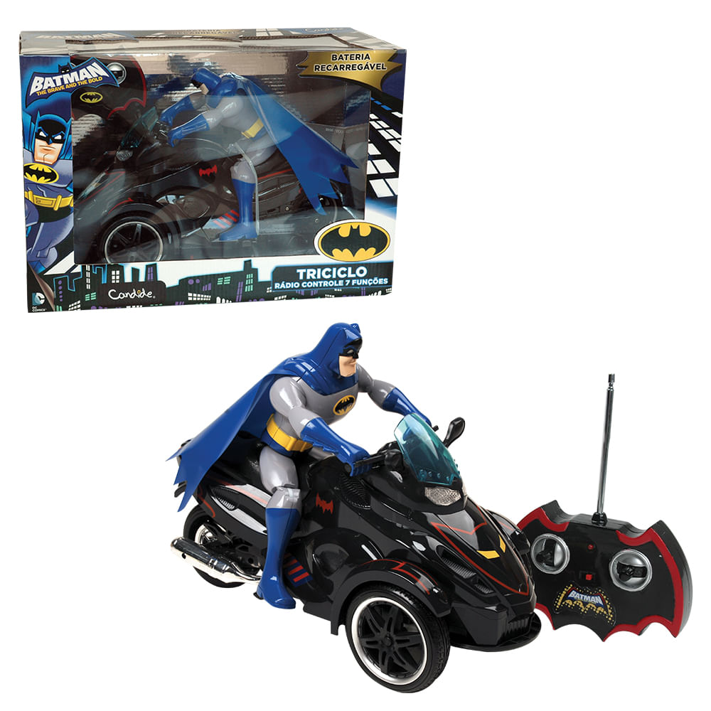 Carrinho de Controle Remoto 7 Funções Triciclo do Batman