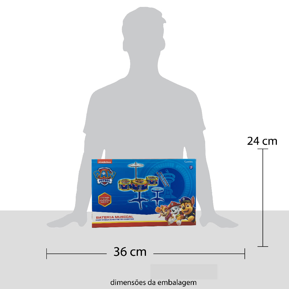Instrumento Musical Infantil Patrulha Canina - Bateria Pequena - Imagem 3