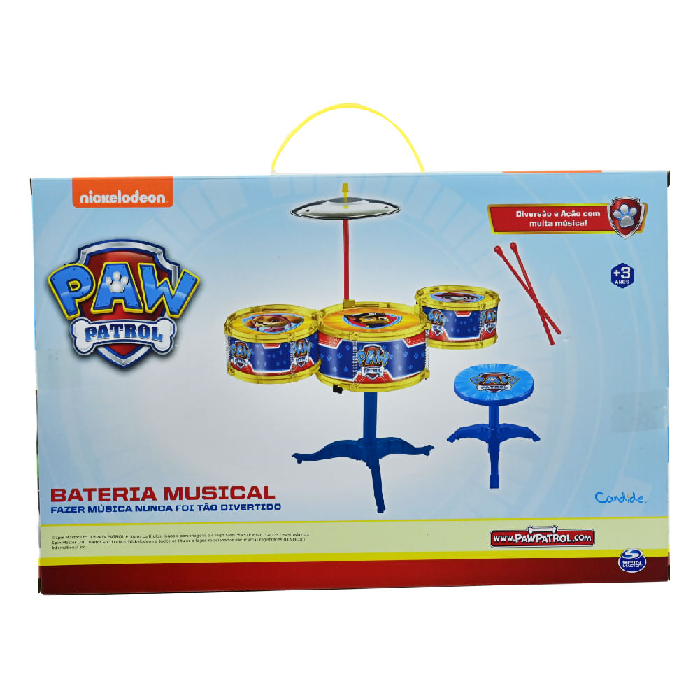 Instrumento Musical Infantil Patrulha Canina - Bateria Pequena - Imagem 6