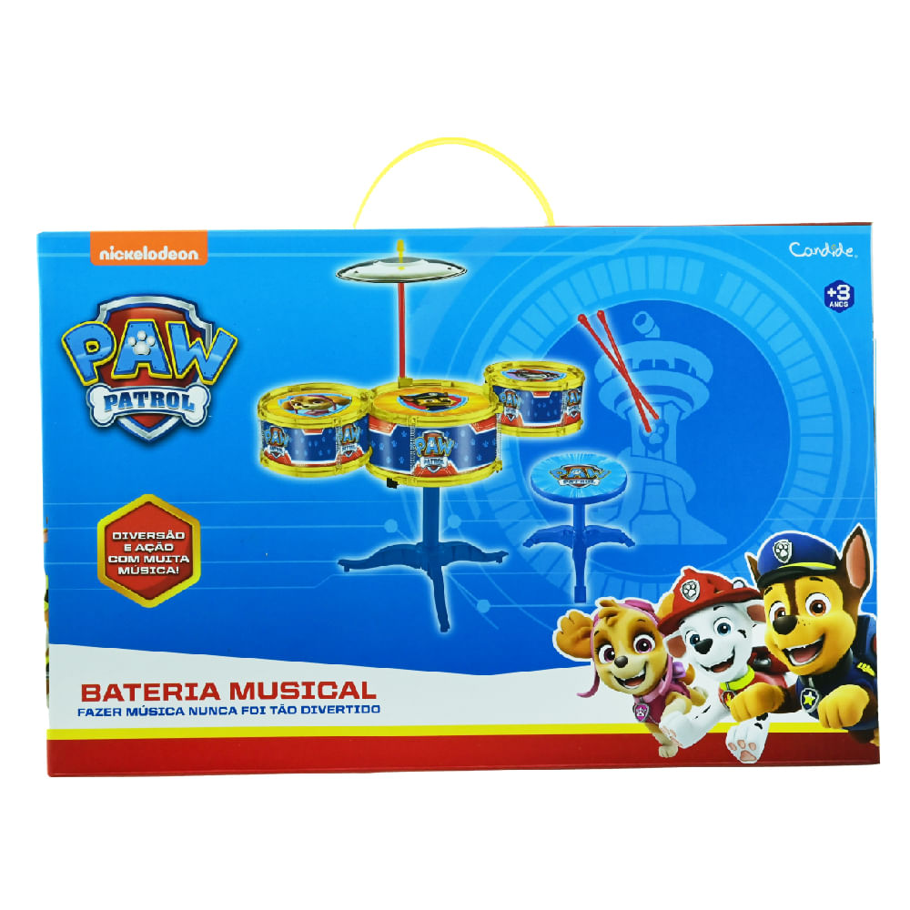 Instrumento Musical Infantil Patrulha Canina - Bateria Pequena