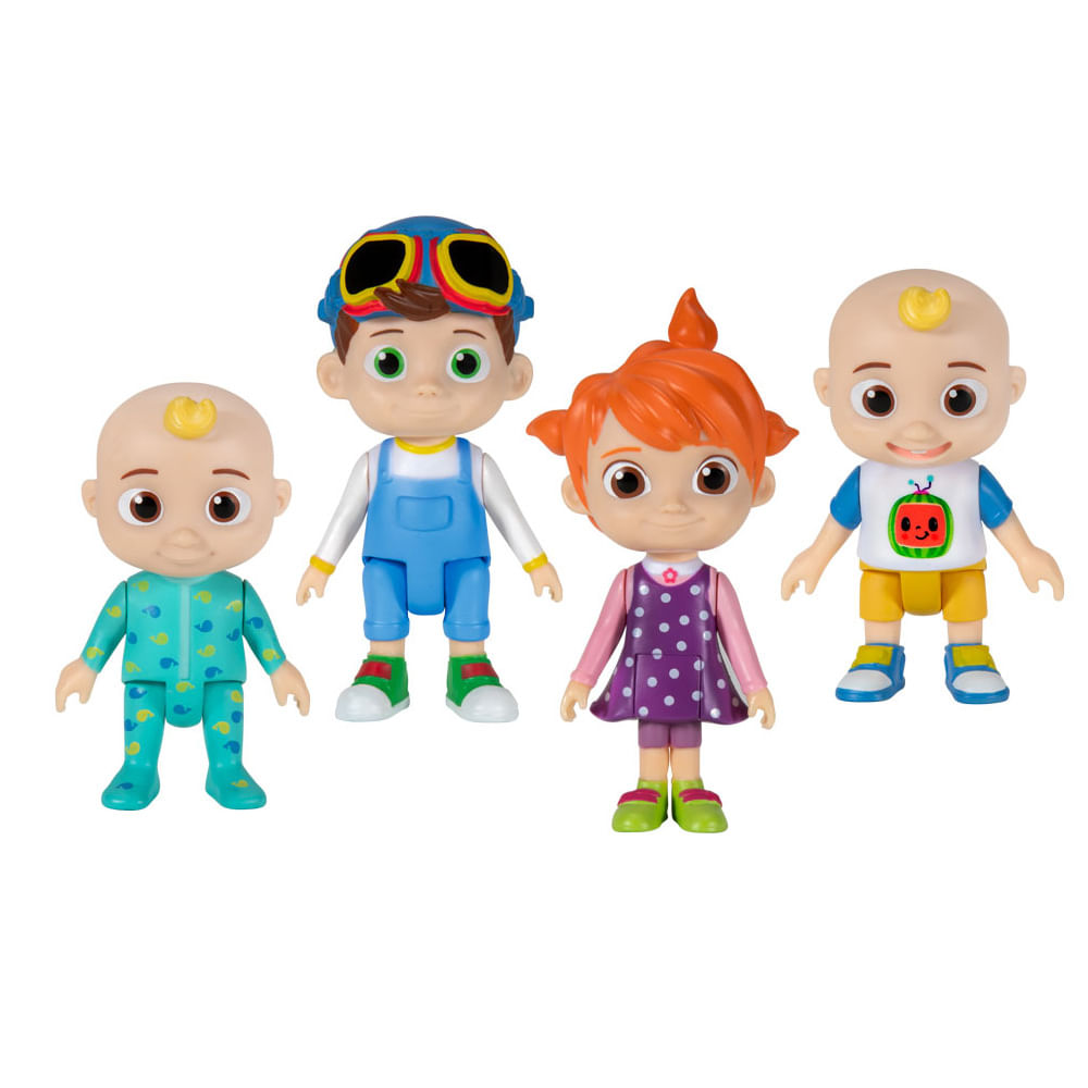 Conjunto 4 Bonecos Colecionáveis 7cm Cocomelon - - Family Set