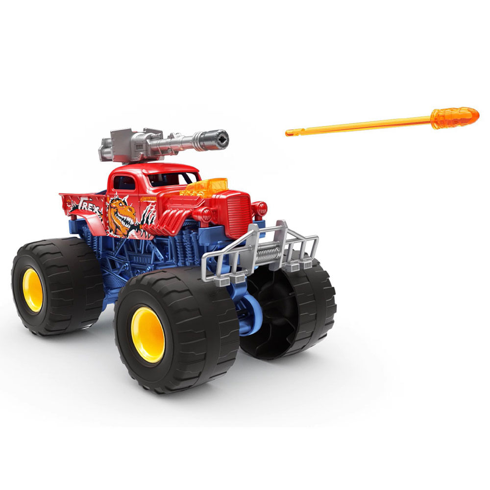 Carrinho Roda Livre Metal Machiness Monster Wheels - Bone Breaker - Vermelho