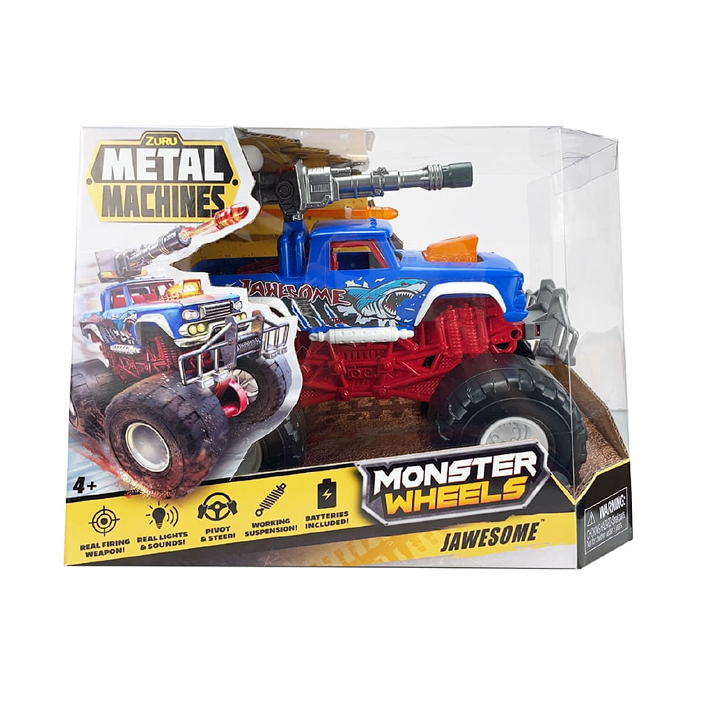 Carrinho Roda Livre Metal Machiness Monster Wheels - Bone Breaker - Azul - Imagem 2