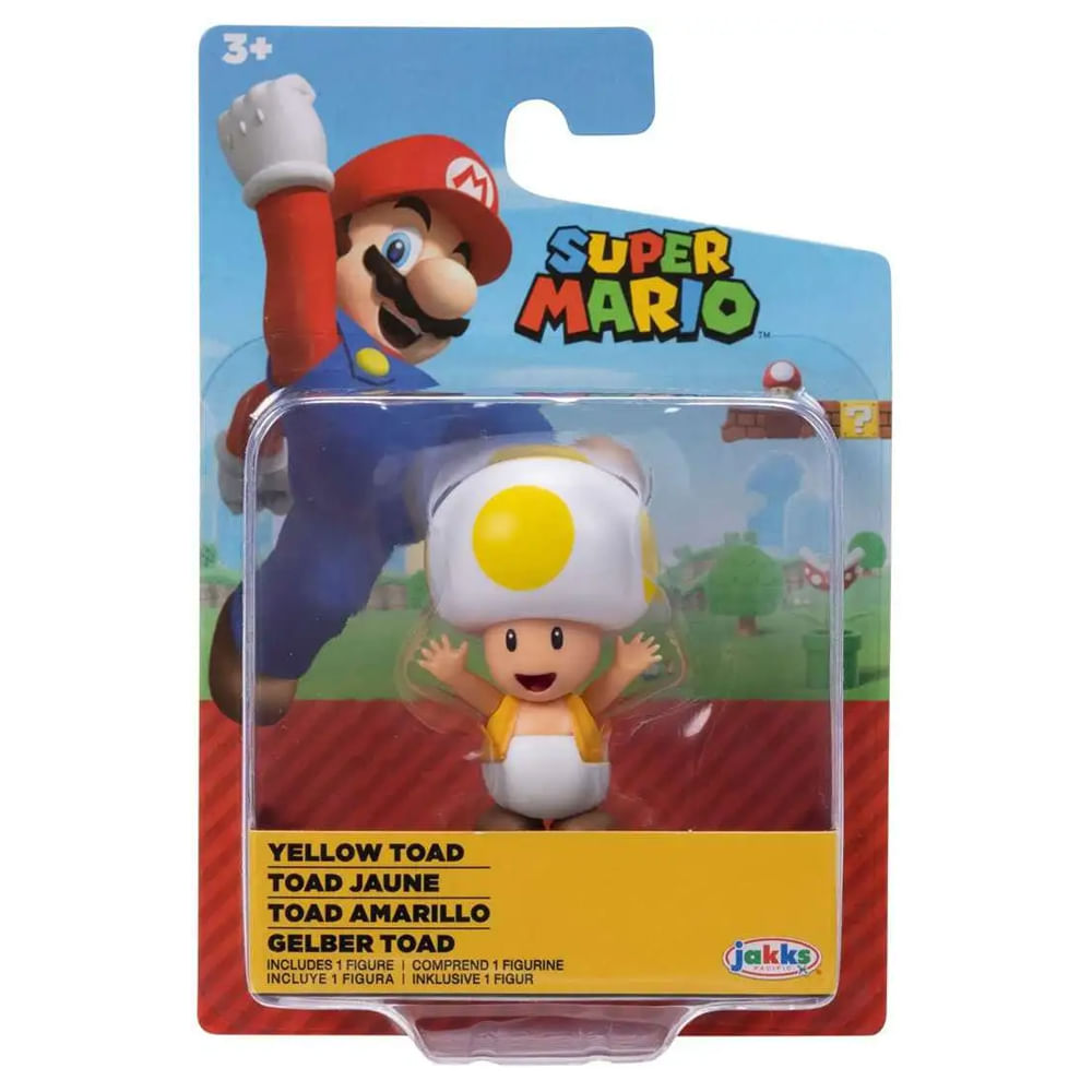 Boneco Colecionável 6cm Super Mario - Toad Amarelo - Imagem 2