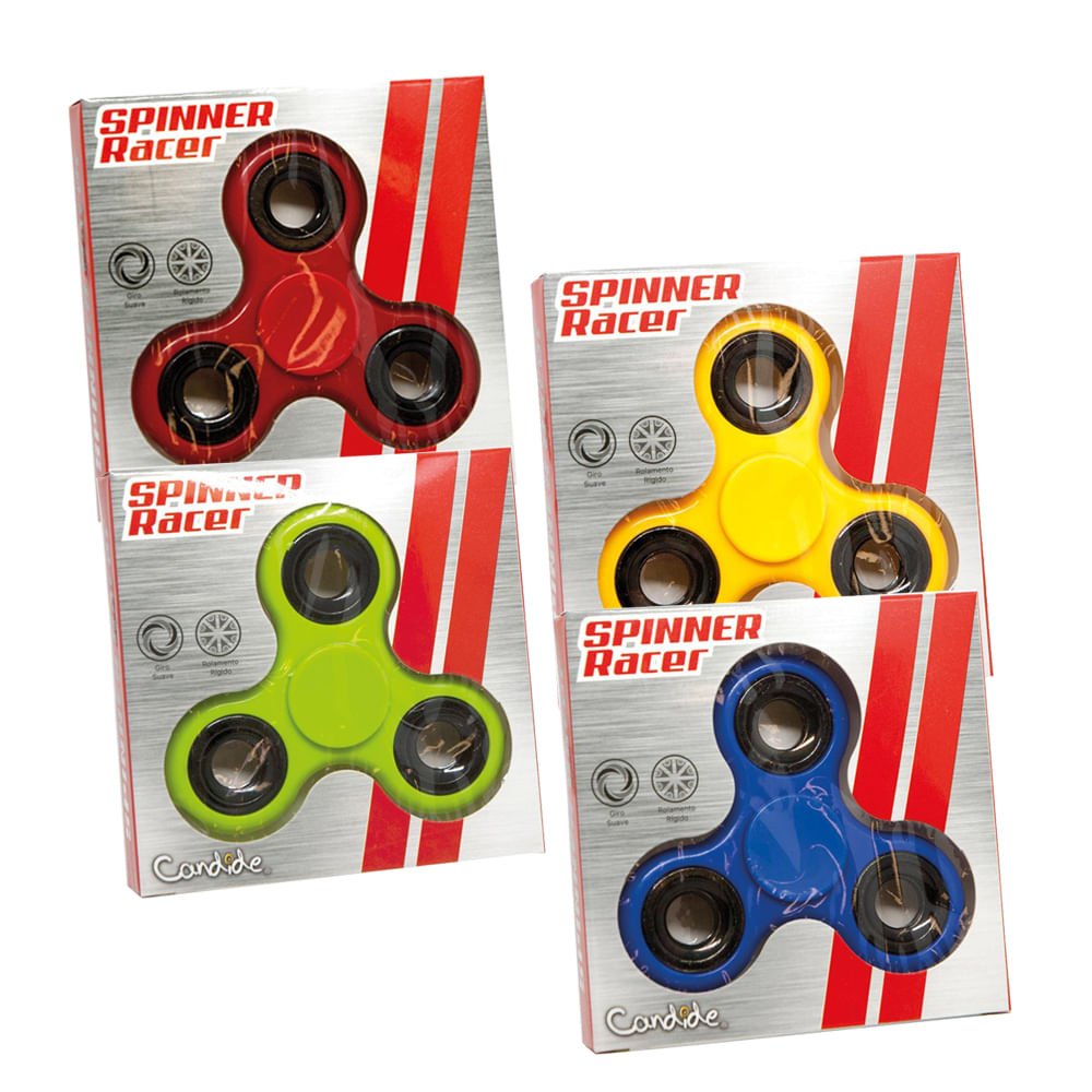 Kit 4 Fidget Spinner - Verde + Vermelho + Azul + Amarelo