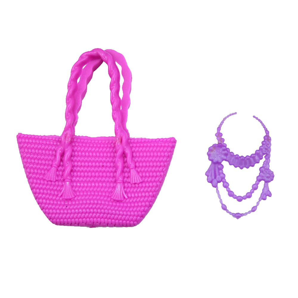 Kit com 2 Vestidos para Bonecas Doll Dress Xadrez e Rosa - Imagem 3