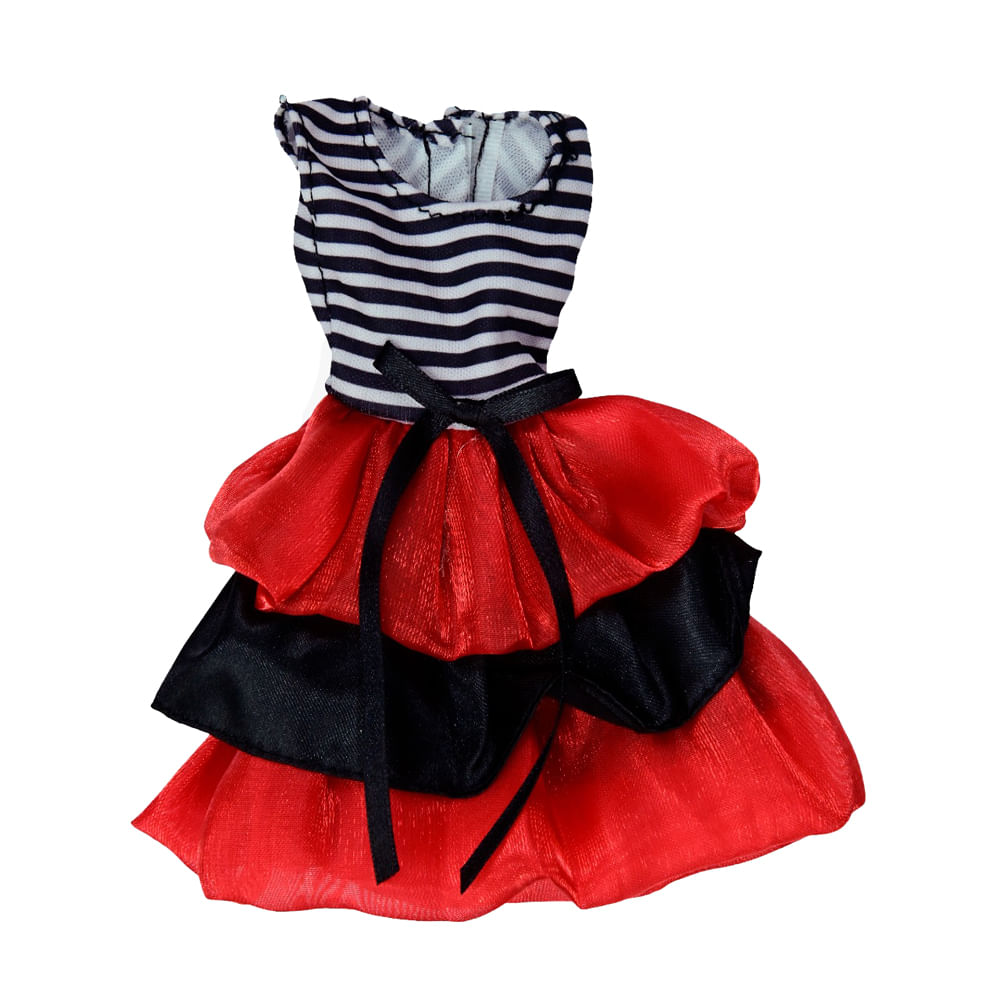 Kit com 2 Vestidos para Bonecas Doll Dress Listrado e Bolinha - Imagem 5