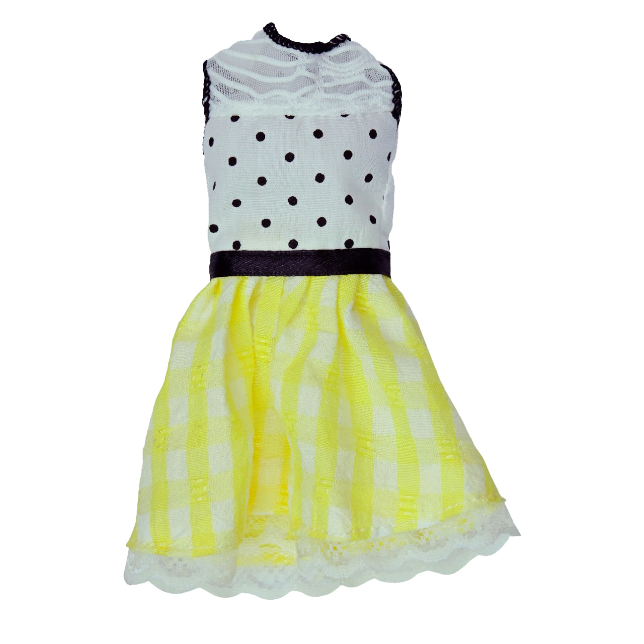 Kit com 2 Vestidos para Bonecas Doll Dress Listrado e Bolinha - Imagem 6