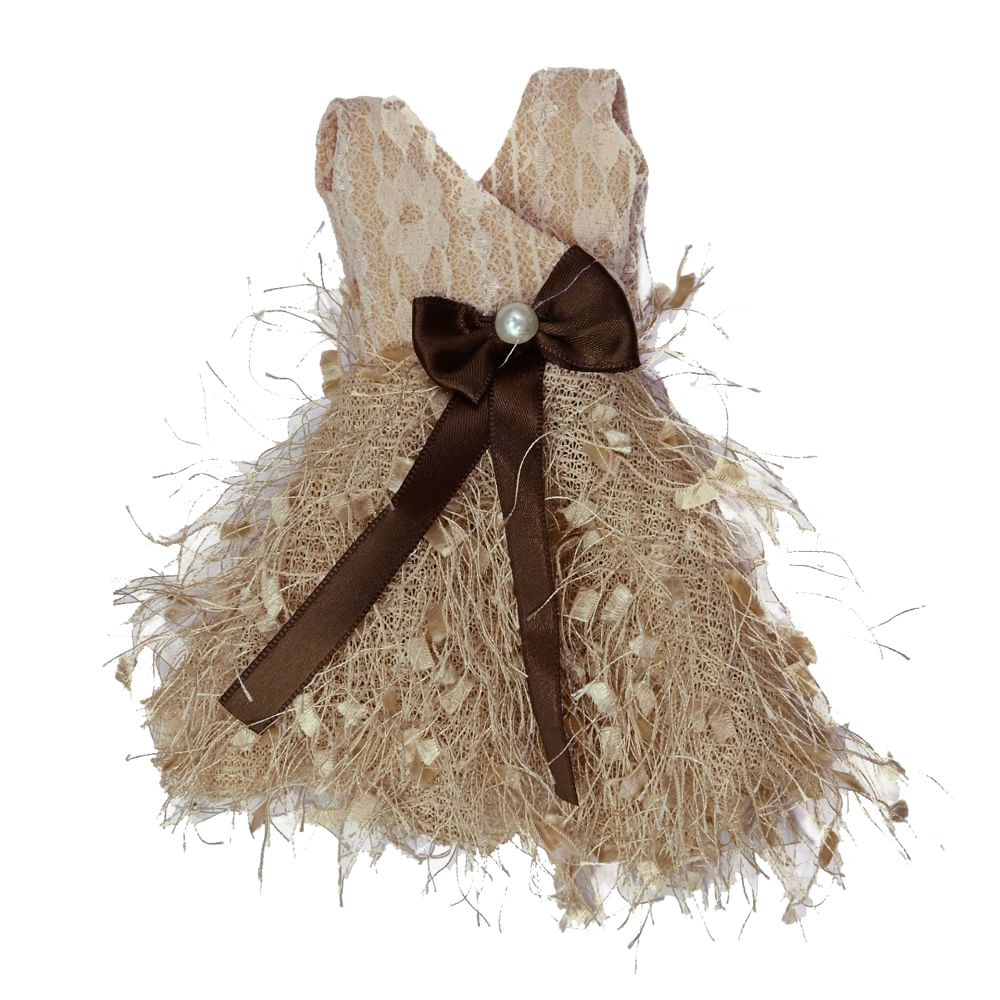 Kit com 2 Vestidos para Bonecas Doll Dress Bege e Rosa - Imagem 2