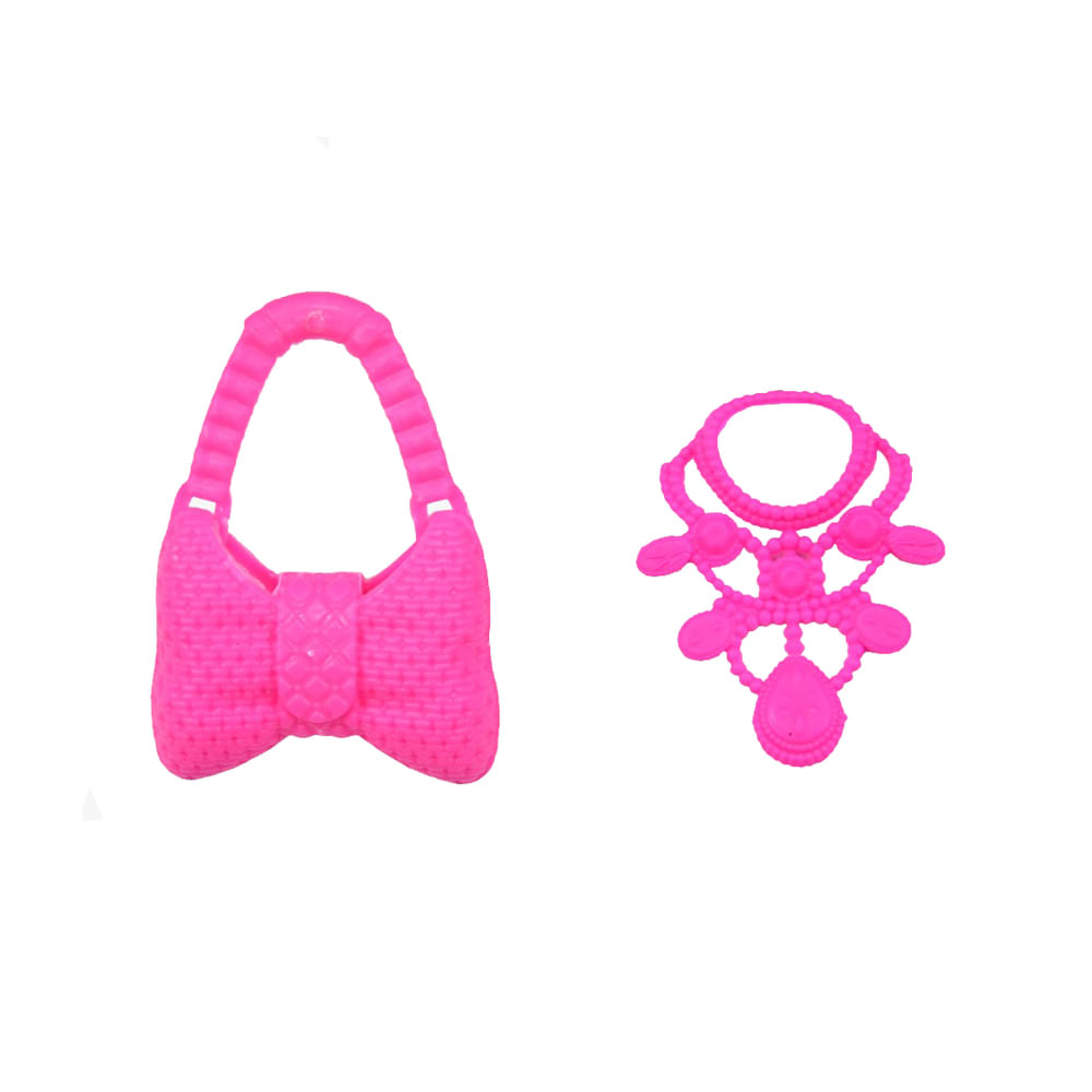 Kit com 2 Vestidos para Bonecas Doll Dress Bege e Rosa - Imagem 5