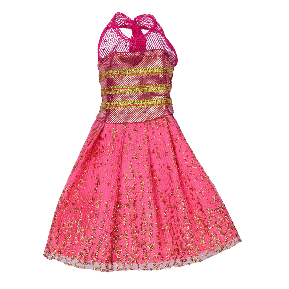 Kit com 2 Vestidos para Bonecas Doll Dress Bege e Rosa - Imagem 6