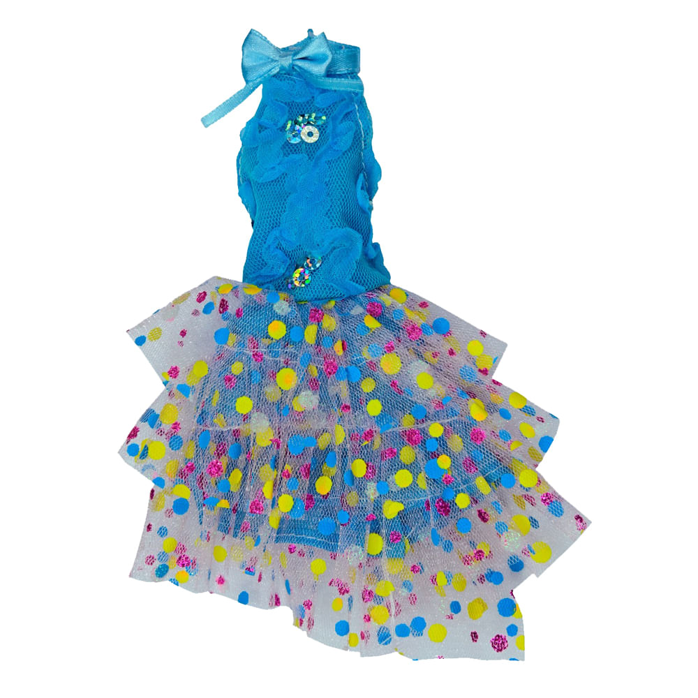 Kit com 2 Vestidos para Bonecas Doll Dress Azul e Rosa - Imagem 2