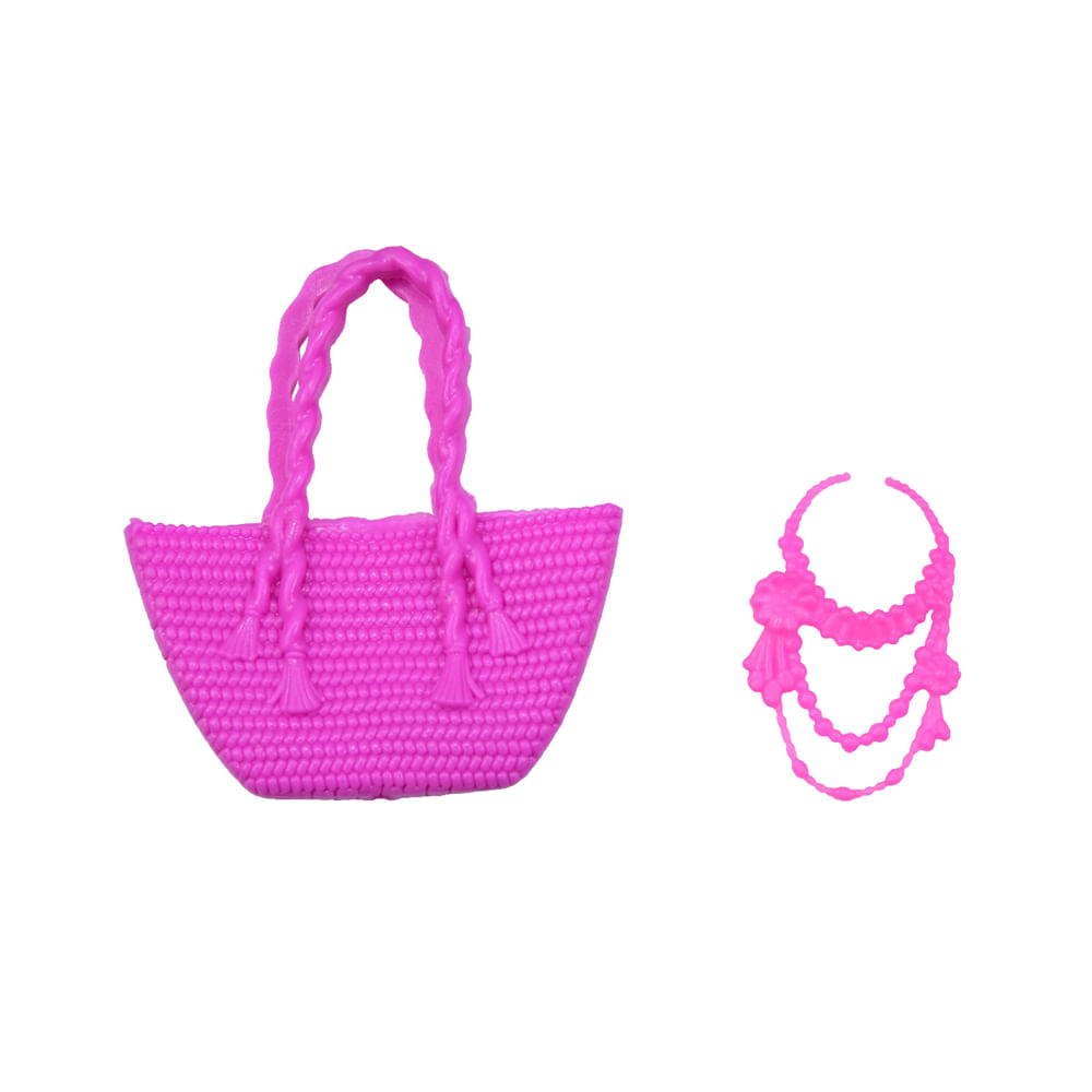 Kit com 2 Vestidos para Bonecas Doll Dress Azul e Rosa - Imagem 4