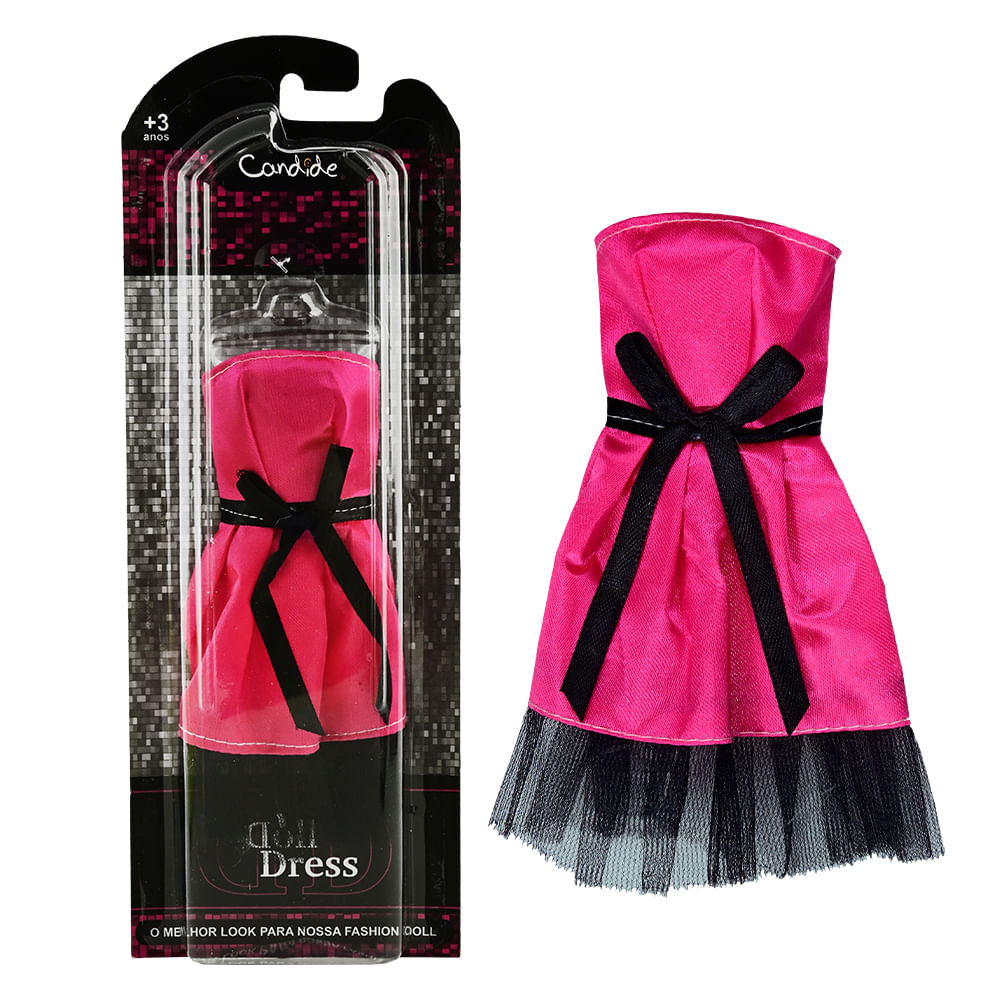 Vestido para Bonecas Doll Dress Basic Rosa