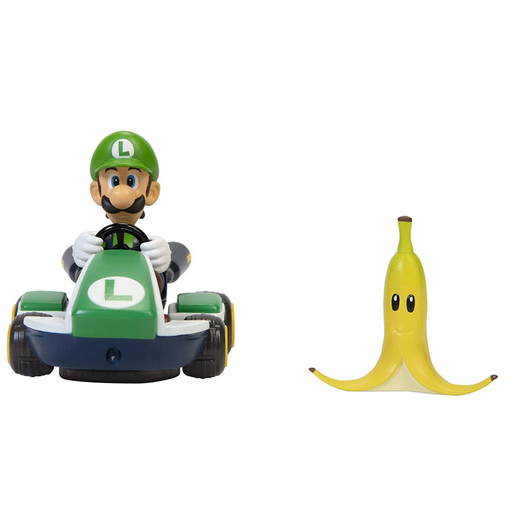 Carrinho de Fricção Super Mario Kart Spin Out - Luigi