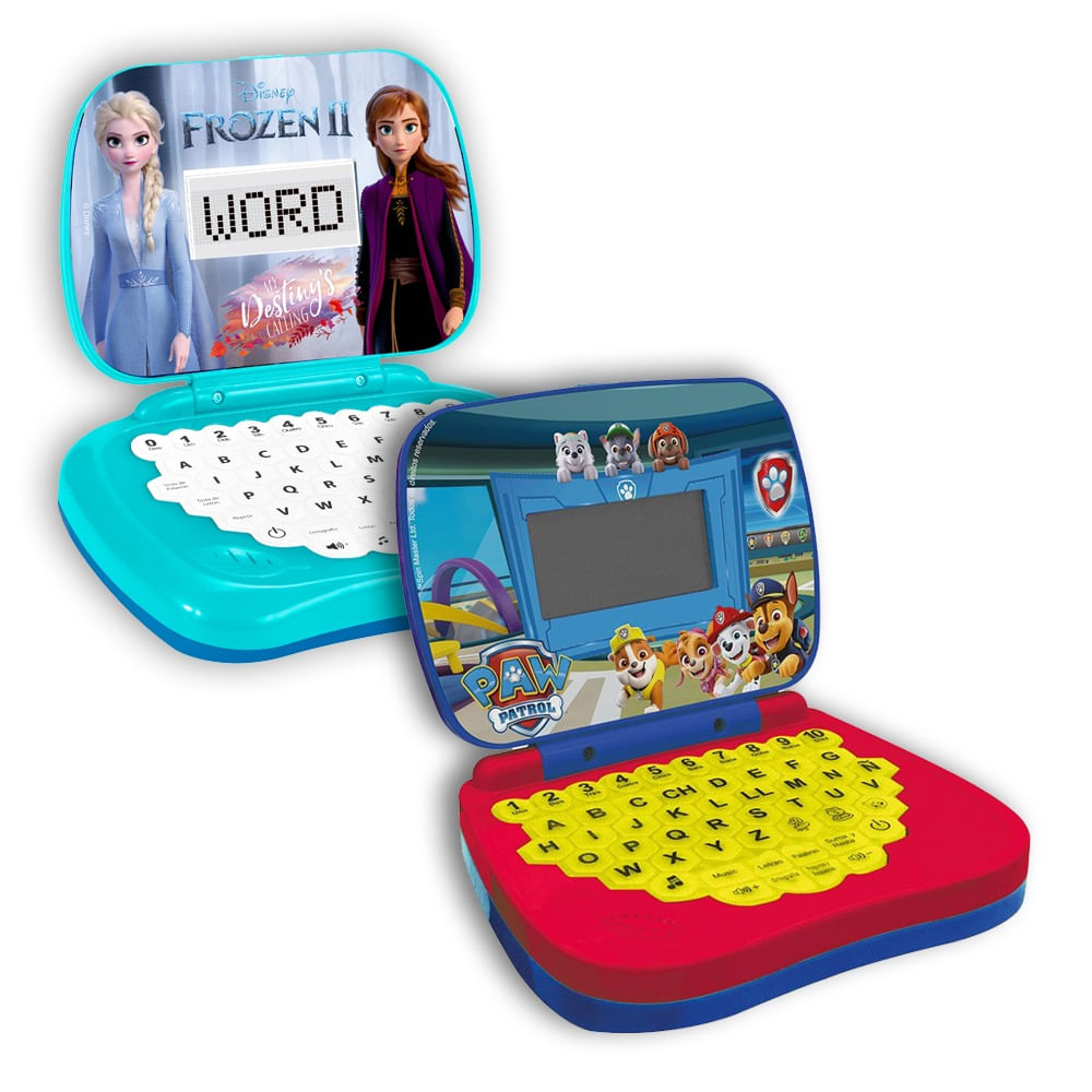 Kit Laptop Infantil Bilíngue Patrulha Canina + Laptop Infantil Bilíngue Frozen