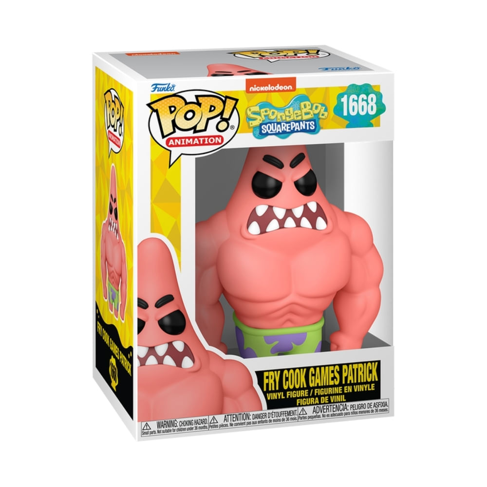 Boneco Funko Pop! Bob Esponja 25 anos - Patrick Jogos do Mestre-Cuca - Imagem 3