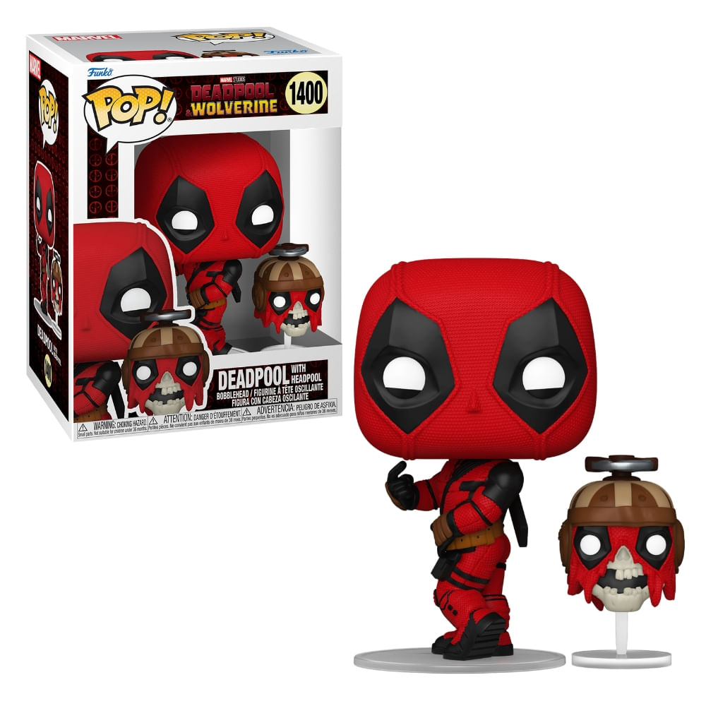 Boneco Funko Pop! & Buddy Marvel - Deadpool & Wolverine - Deadpool com Headpool