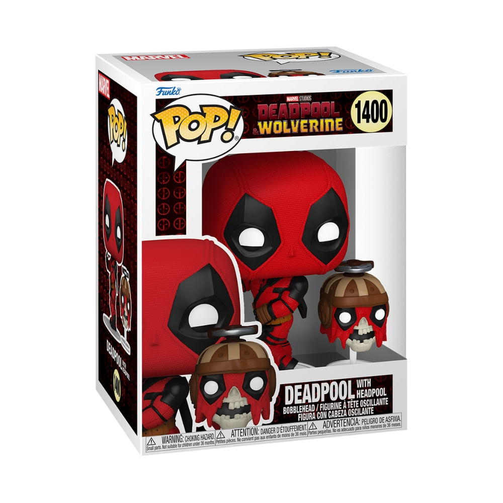 Boneco Funko Pop! & Buddy Marvel - Deadpool & Wolverine - Deadpool com Headpool - Imagem 3