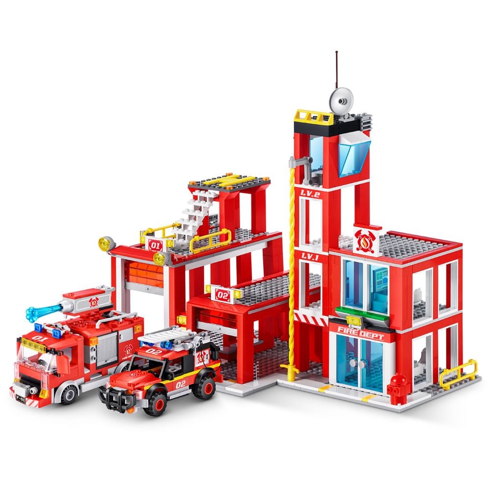 Blocos de Montar Max City Estação de Bombeiros 976 peças - Imagem 6