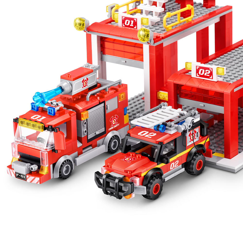 Blocos de Montar Max City Estação de Bombeiros 976 peças - Imagem 8