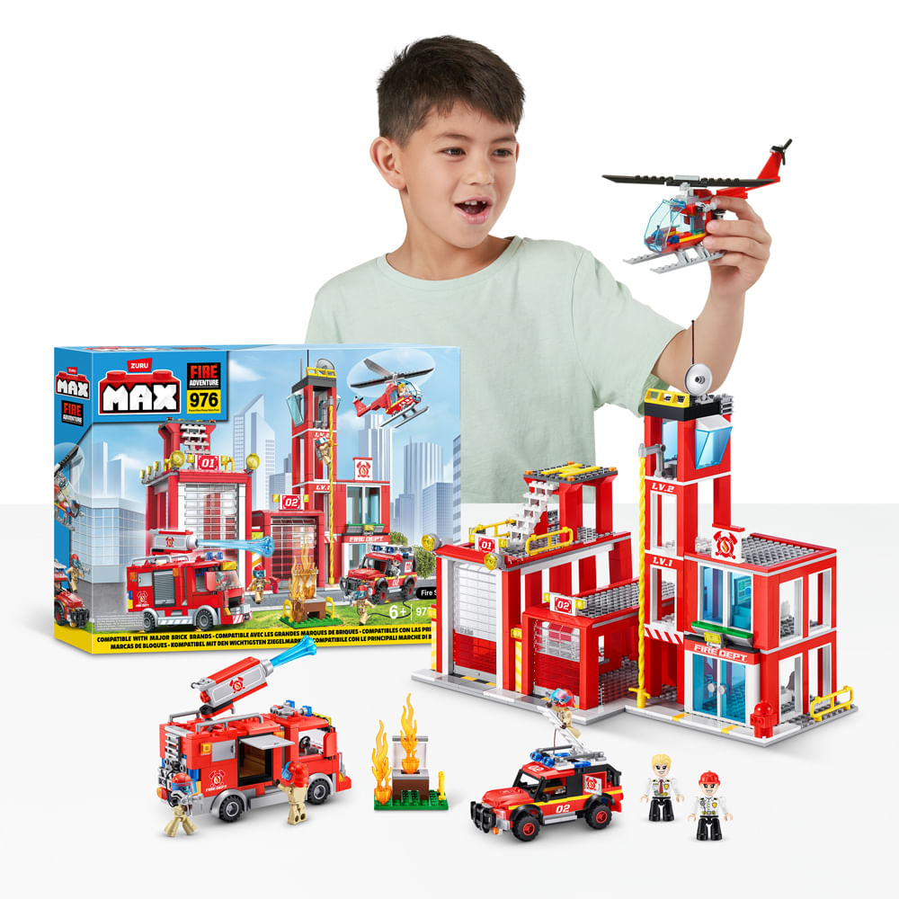 Blocos de Montar Max City Estação de Bombeiros 976 peças - Imagem 10