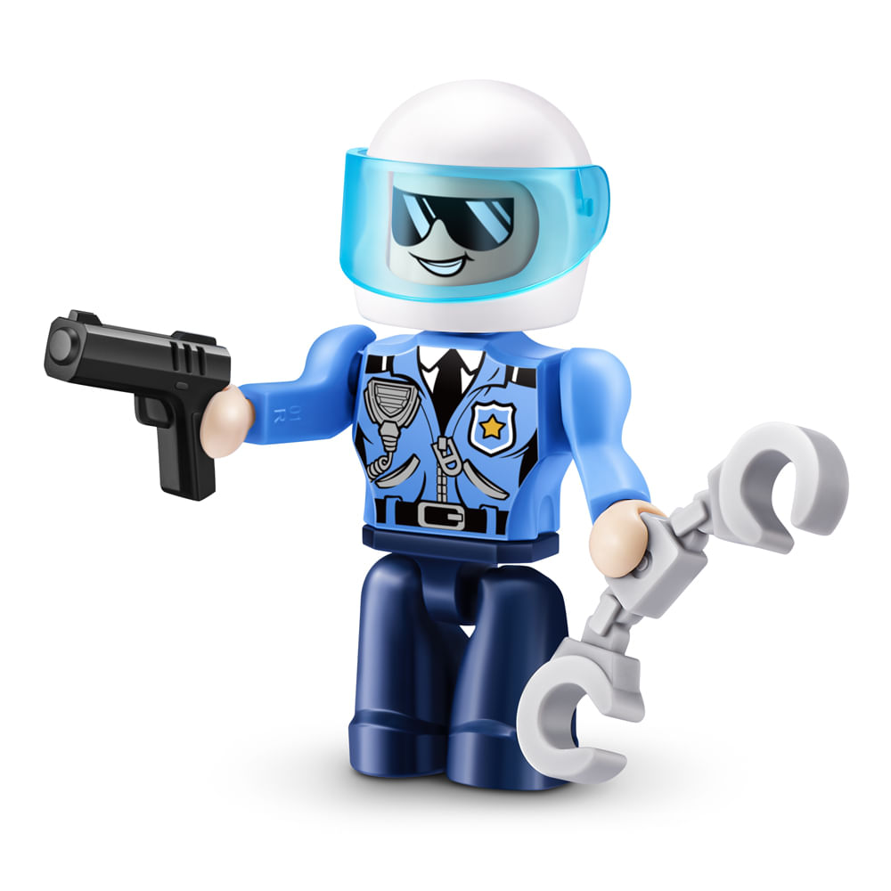 Blocos de Montar Max City Perseguição Policial 125 peças - Imagem 6