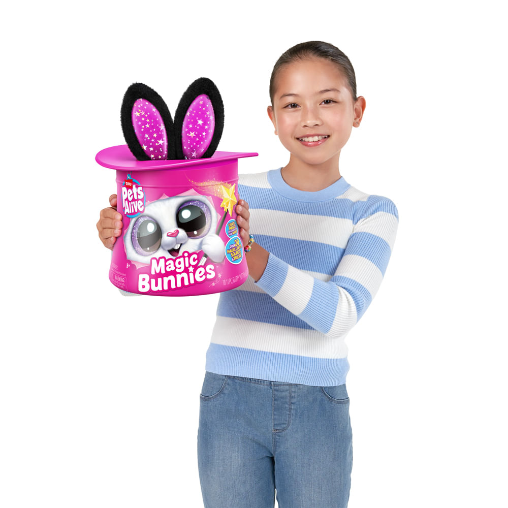 Coelho na Cartola - Pelúcia Pets Alive Magic Bunnies Preto - Imagem 3