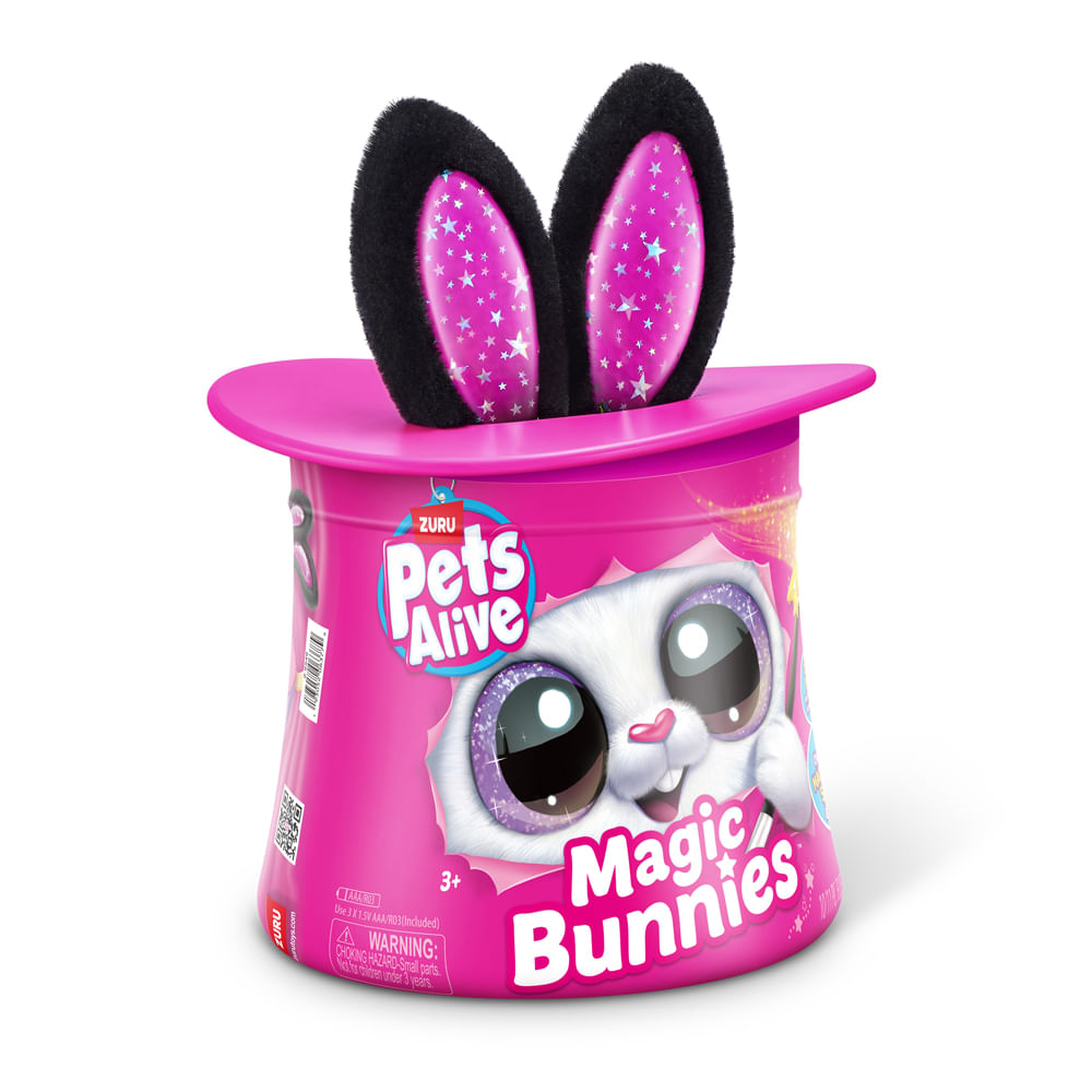 Coelho na Cartola - Pelúcia Pets Alive Magic Bunnies Preto - Imagem 8