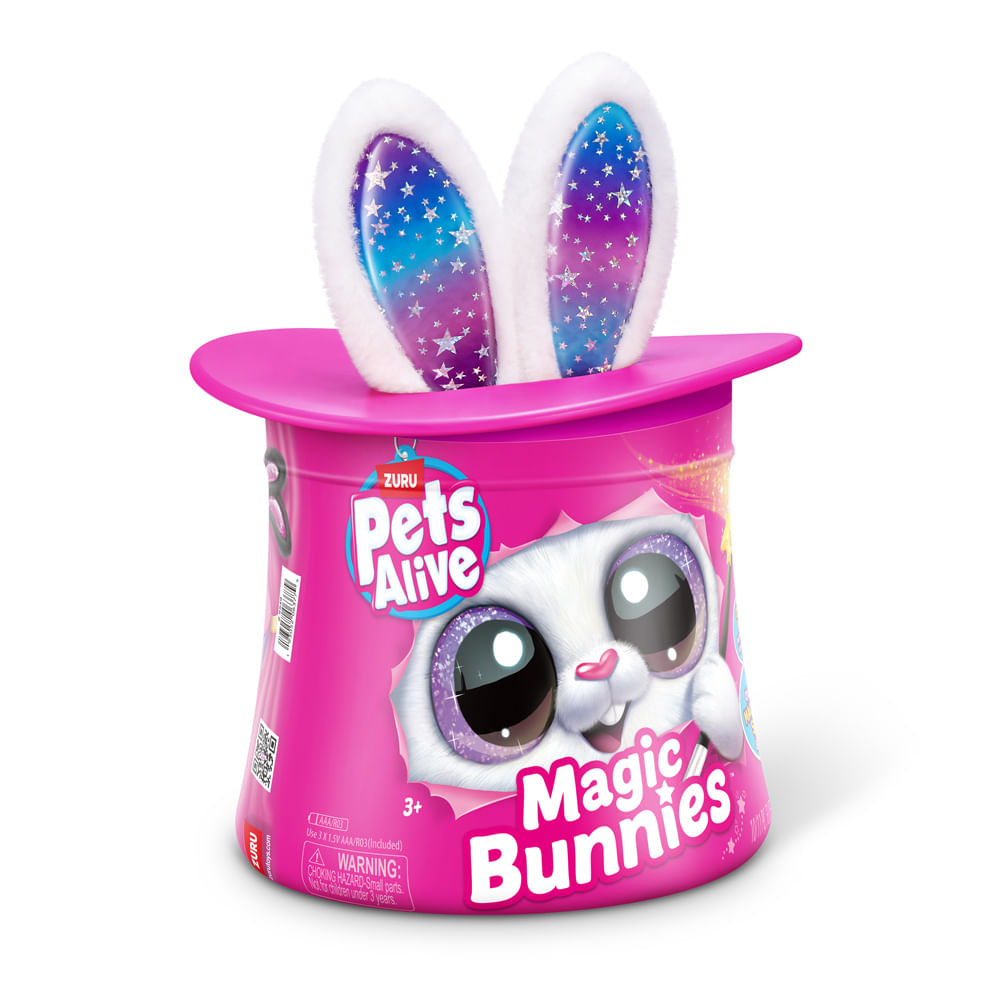 Coelho na Cartola - Pelúcia Pets Alive Magic Bunnies Branco - Imagem 3
