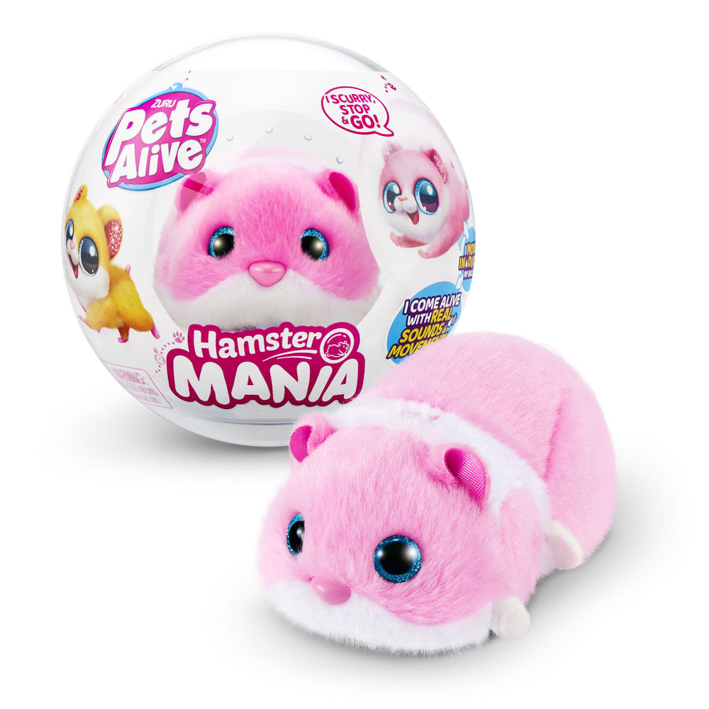 Hamster Mania - Pelúcia Pets Alive - Rosa