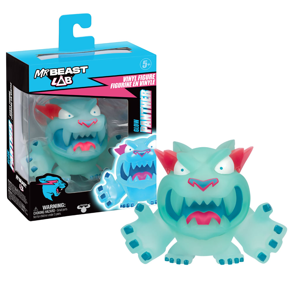Boneco De Vinil Colecionável 9cm Mrbeast Lab - Pantera Glow