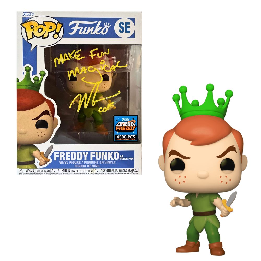 Boneco Funko Pop! Freddy Funko as Peter Pan - Edição Limitada Assinado