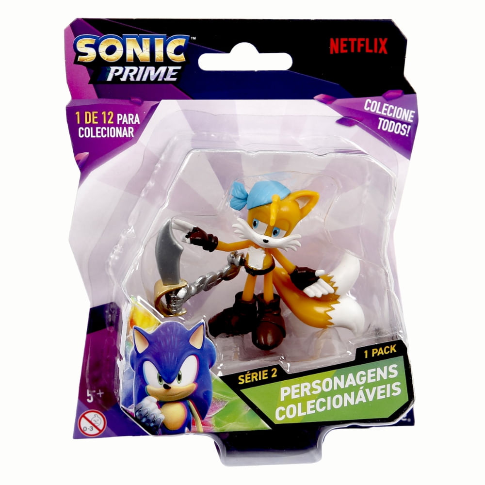 Boneco Colecionável 6,5cm Sonic Prime - Tails Pirata - Imagem 2